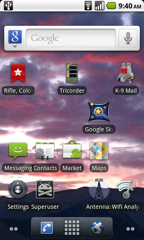 [Home screen]