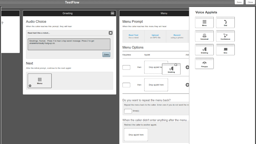 [call flow editor]
