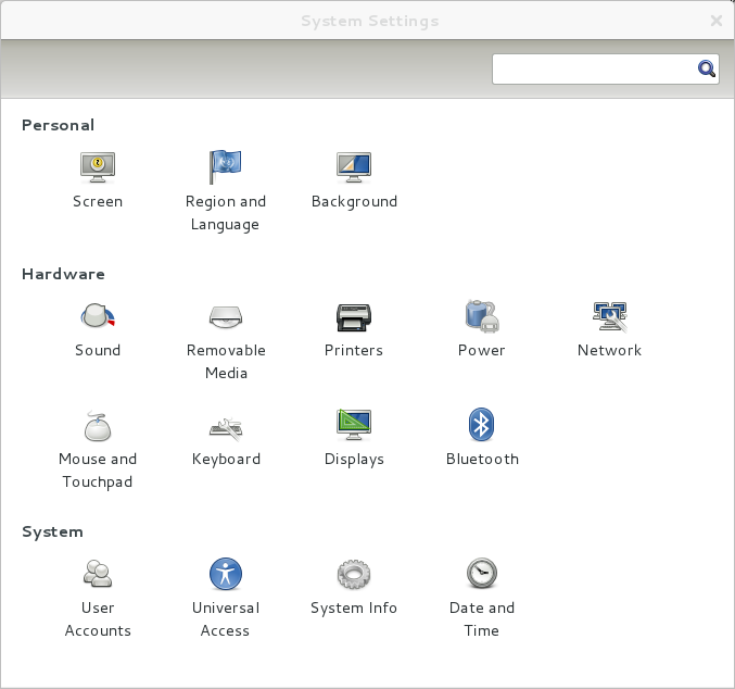 [GNOME 3 system
settings]
