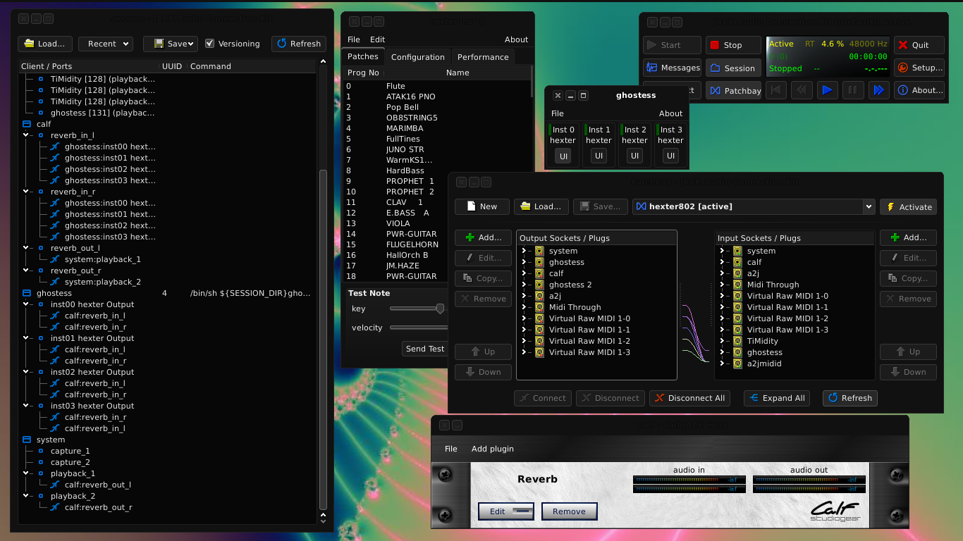 [The
QJackCtl JACK session manager]
