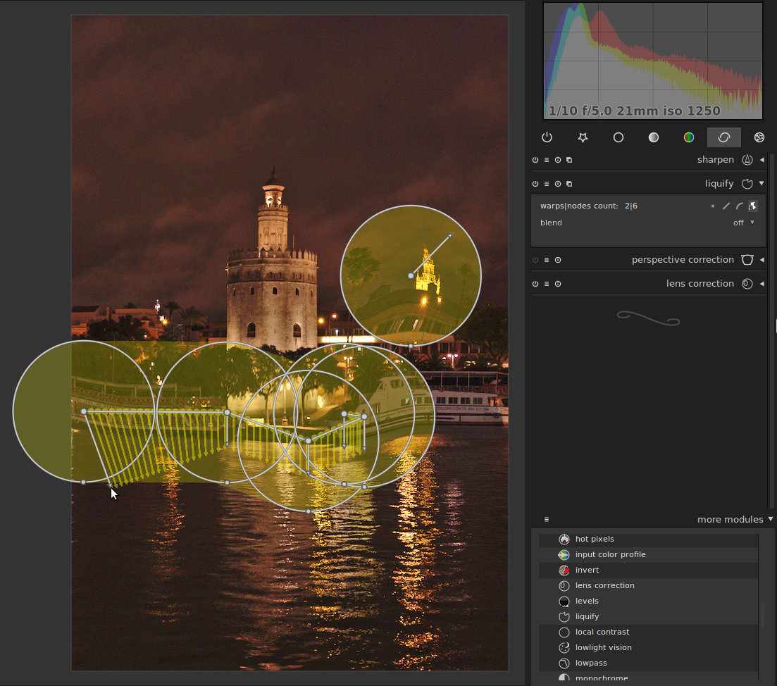 [The liquify tool in darktable 2.2]