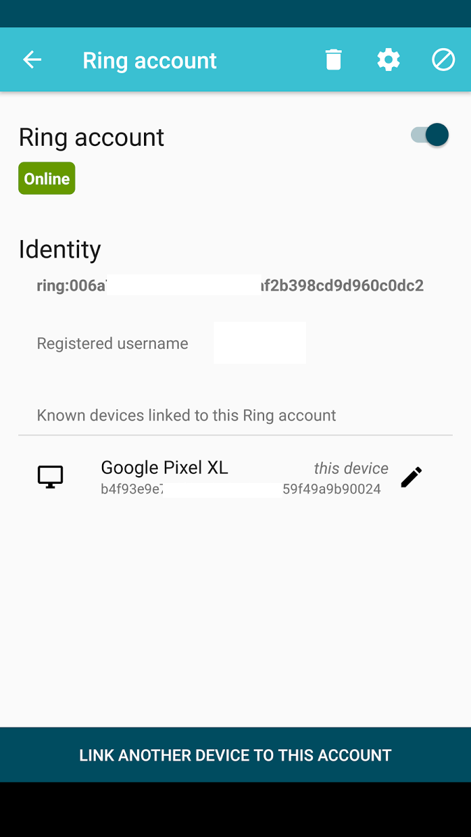 [Ring account screen]