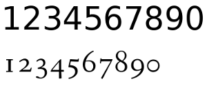 [Ranging figures vs. old-style figures]