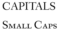 [Capitals vs. small capitals]