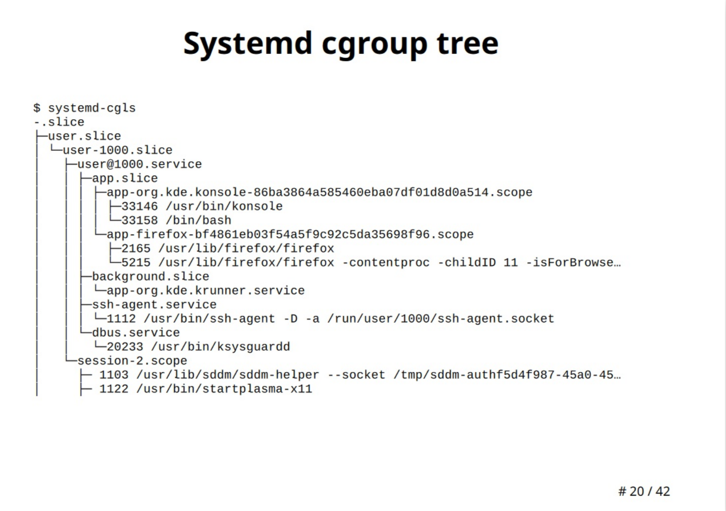 [systemd-cgls output]