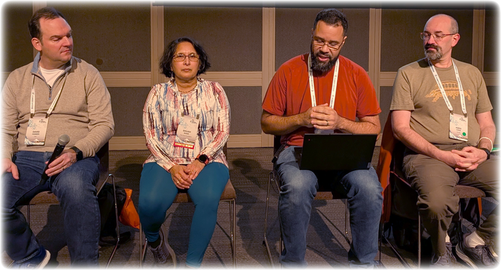 [From left to right: Dave Hansen, Shuah Khan, Dan Williams, and Kees Cook]