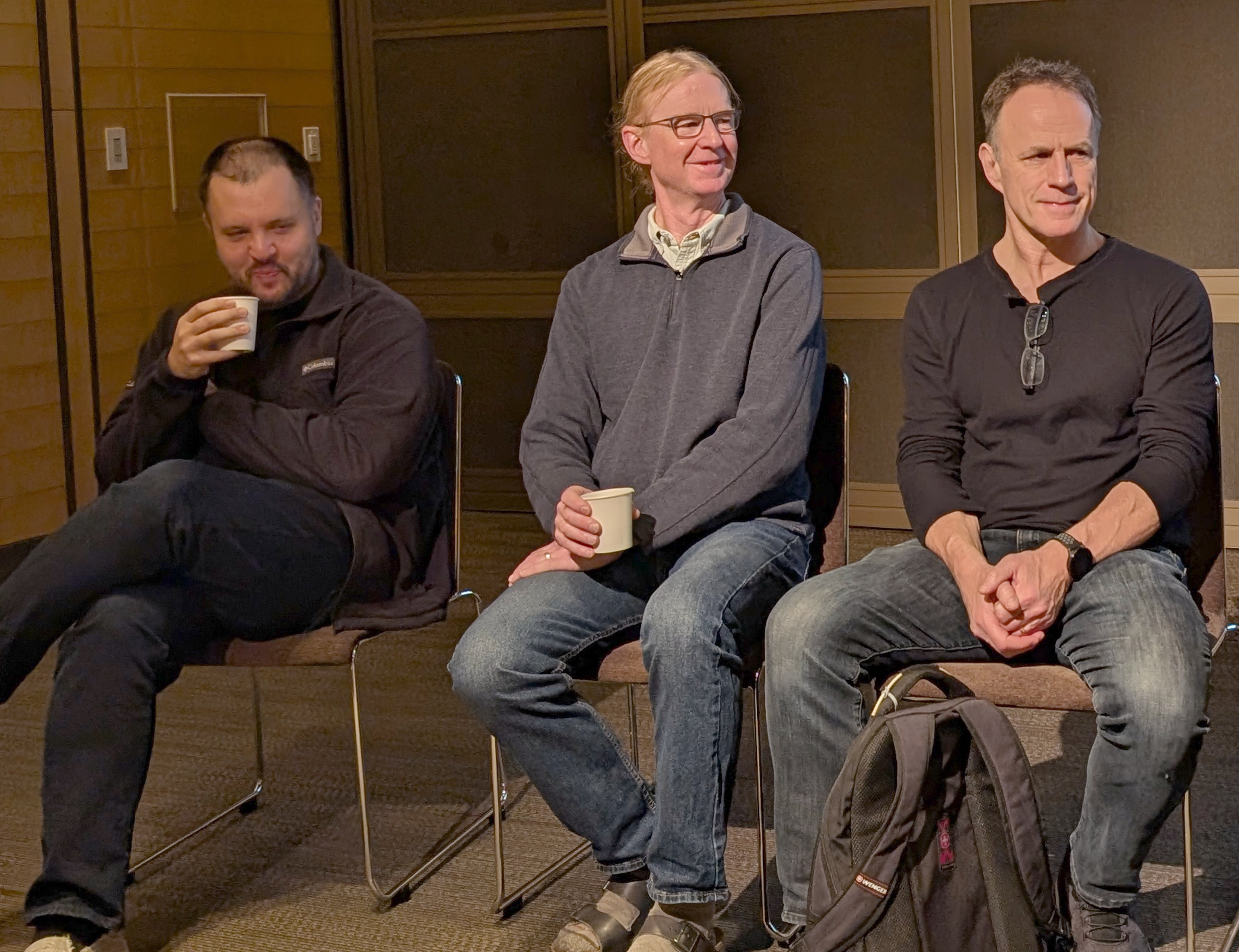 [From left to right: Sasha Levin, Jonathan Corbet, and Steven Rostedt]