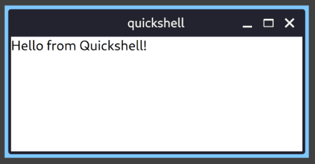 Simple Quickshell example with a Text object.