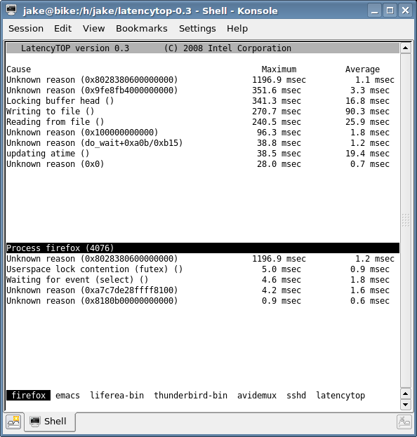 [LatencyTOP application]