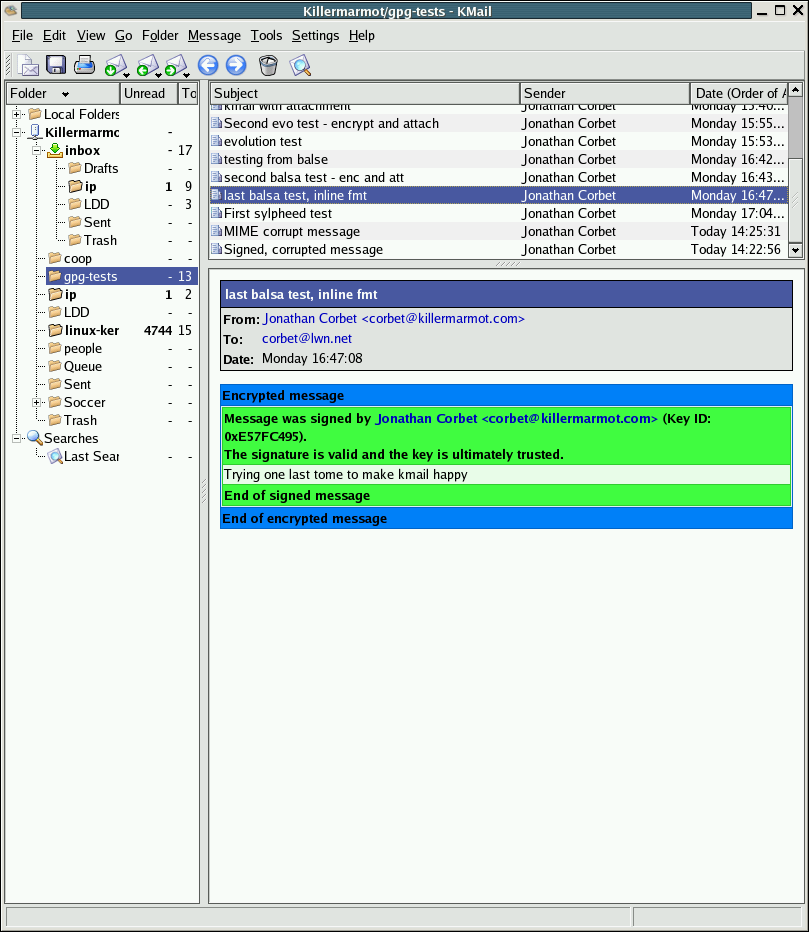 KMail/GPG