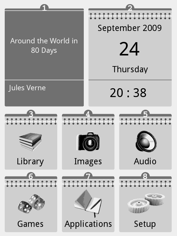 [OpenInkpot menu]