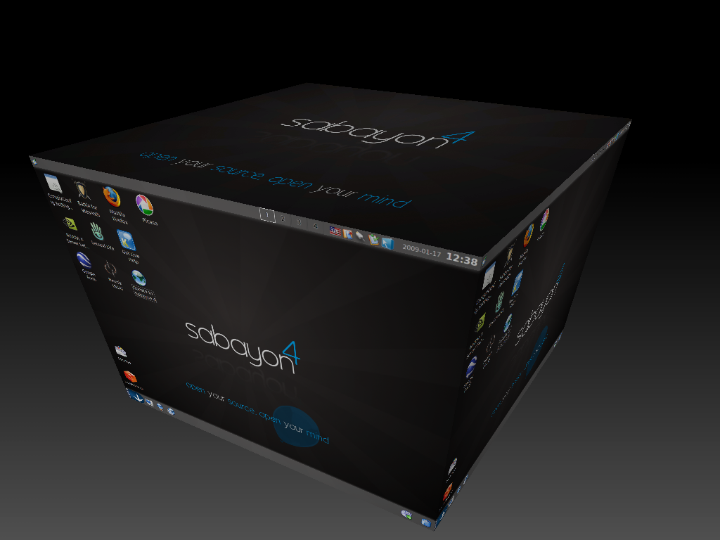 Sabayon cube screenshot [LWN.net]