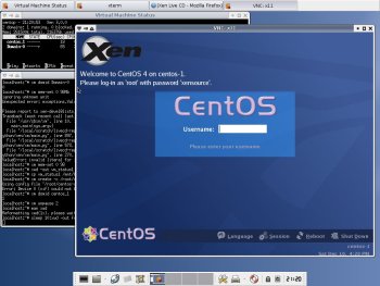 CentOS login screen